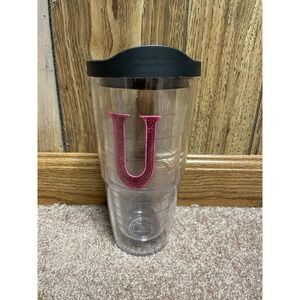 Tervis Tumbler 24 oz LETTER U with Black Lid Insulated Fits Car Cup Holder